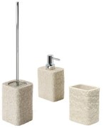 Set di accessori da bagno ARIES in resina beige