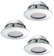 Faretto Ad Incasso Contemporaneo Pineda In Policarbonato Cromo 3 Luci Led 4,9W