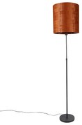 Lampada da terra nera paralume rosso 40cm orientabile - PARTE