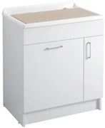 Colavene Lindo Max mobile lavatoio 75x50 con cesto portabiancheria tavola in legno e vasca in abs bianco