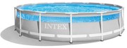 Intex - 26722NP – Piscina Fuori Terra Prisma Frame Clearview Rotonda, Pompa Filtro 3785 L/h, Scaletta, Telo Base e Copertura, 12706 l, Acciaio e pvc,