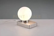 Davi ii lampada da tavolo acciaio sfera vetro bianco  h.15cm 1 luce...