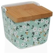 Portasale con Coperchio Versa Bellis Fiori Ceramica 8,8 x 8,5 x 8,8 cm