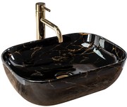 Lavabo da appoggio Rea Belinda Black Marble shiny