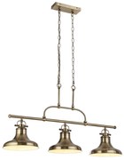 Lampadario Rustico-Country Dallas Acciaio Ottone 3 Luci E27