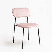 Sedie Vius Black Velluto - Rosa