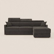 Miryam divano letto angolare compatto - poggiatesta reclinabili e penisola contenitore in tessuto smacchiabile T31