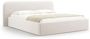 Letto matrimoniale imbottito avorio con contenitore e rete inclusi 180x200 cm Elizabeth – Micadoni