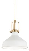 Sospensione Industrial-Minimal Eris-1 Metallo Bianco 1 Luce E27