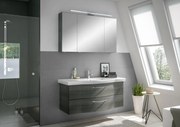Mobile da bagno sospeso sotto lavabo L 115 x H 49 x P 48.1 cm grigio grafite, 2 cassetti PELIPAL Solitaire