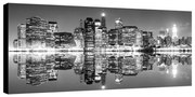 Stampa su tela New York skyline riflesso b&w, seppia 140 x 70 cm