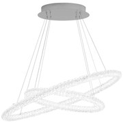 Lampadario Moderno Circle Acciaio Cromo Vetro Trasparente Led 60W 4000K