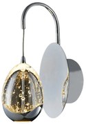 Applique Da Parete Contemporaneo Golden Egg Cromo E Vetro Pulegoso Led 4,8W