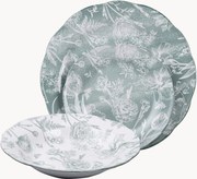 Servizio di piatti Fleurette Green 18 pz