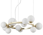 Sospensione Contemporanea Perlage Metallo Ottone 11 Luci G9 3W 3000K Luce Calda