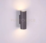 Marley applique cilindro metallo nero bi-emissione h. 18cm 2 luci a...