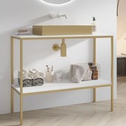 Kamalu - mobile bagno metallico 100 cm con due ripiani net-100