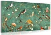 Stampa su tela – Uccelli vintage sui rami