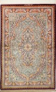Ghom Tappeto 150 x 100 Verde (Iran) Annodato A Mano