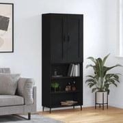 Credenza nera 69,5x34x180 cm in legno multistrato