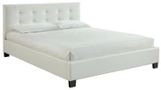 Letto 160 x 200 imbottito PU bianco MARQUISE