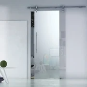 Porta scorrevole Neutra in alluminio trasparente, L 96 x H 215 cm, con binario Lux Reversibile