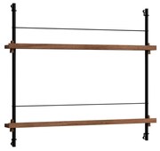 Moebe - Magazine Shelving Smoked Oak/Black Moebe