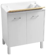 Colavene Domestica mobile lavatoio con vasca lavapanni cm 80x45x86 Con Piedini Bianco