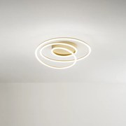 Plafoniera Contemporanea Spira Alluminio Oro Led Integrato 68W