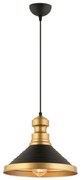 Lampadario sospeso MONZA con cavo 1xE27/40W/230V Ø 30 cm nero/oro