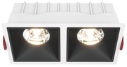 Doppio Faretto Da Incasso Moderno Alfa Led Alluminio Bianco 15W Luce Calda Dimm.