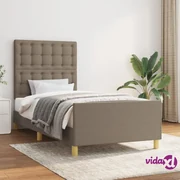 VidaXL Letto a molle materasso e led marrone scuro 100x200 cm tessuto Letti  