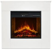 Camino elettrico da terra in legno bianco MICHELANGELO 96x36x90h cm