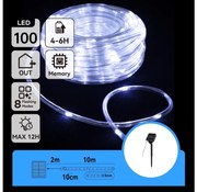 Aigostar - Catena di Natale solare a LED 100xLED/8 funzioni 12m IP65 bianco freddo