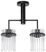 Lampadario a sospensione con supporto rigido 2xE27/60W/230V nero/limpido