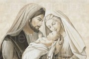 Arte Mariani Capezzale quadro dipinto a mano Sacra famiglia 90 x 135 cm