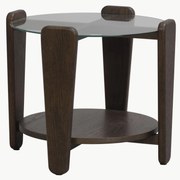 Tavolino da salotto rotondo in legno di quercia Arran