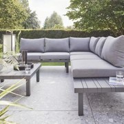 Salotto da giardino angolare  Subyra NATERIAL antracite con cuscini in poliestere grigio per 5 persone
