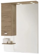 Specchio con illuminazione integrata bagno rettangolare Rimini L 70 x H 108 x P 18.5 cm marrone
