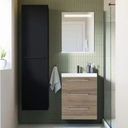 Mobile sottolavabo e lavabo Remix per vasca centrale rovere charleston L 90 x H 73 x P 33 cm 3 cassetti
