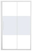 Porta doccia scorrevole Record, L 102-106 cm x H 195 cm x SP 6 mm, profilo bianco, vetro smerigliato