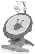 Lionelo - Altalena per bambini con melodia MELL Grey Stone 4xAA + telecomando