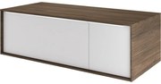 Mobile da bagno sotto lavabo Neo rovere miele e bianco laccato lucido L 105 x H 33 x P 48 cm 1 cassetto 1 anta, lavabo non incluso