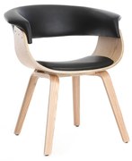 Poltrona scandinava nero e legno chiaro OKTAV