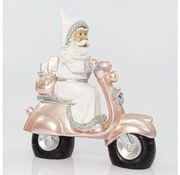 Decorazione natalizia 33 cm Babbo Natale in moto