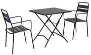 ROMANUS - set tavolo in metallo cm 70 x 70 x 72 h con 2 poltrone Romanus