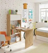 Scrivania-libreria 3 posizioni rovere nodi-bianco