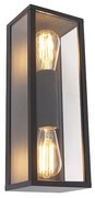 Applique da parete Industriale Nera 38 cm 2 luci IP44 - CHARLOIS
