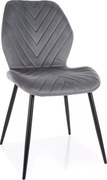 Sedia Mike Velvet in velluto grigio – 48x41x86 cm