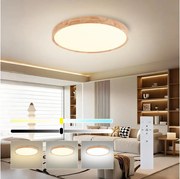 Brilagi - Lampada a LED dimmerabile WOODROUND LED/40W/230V 3000-6000K Ø 60 cm+telecomando